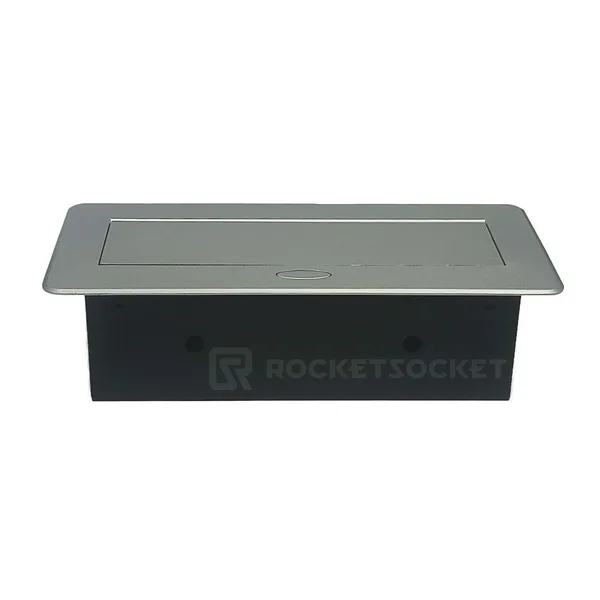 Розетка горизонтальная выдвижная 2 Euro 16A, 2 USB A с блоком 5В/2.1А, RJ45 RocketSocket, цвет серый LIVOLO — фото 4