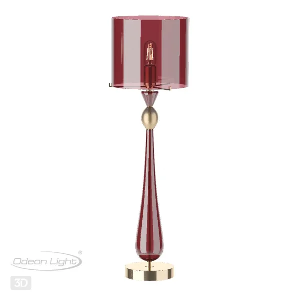 База для высокой лампы E27 1*60W TOWER золотой/бордовый/стекло ODEON LIGHT — фото 5