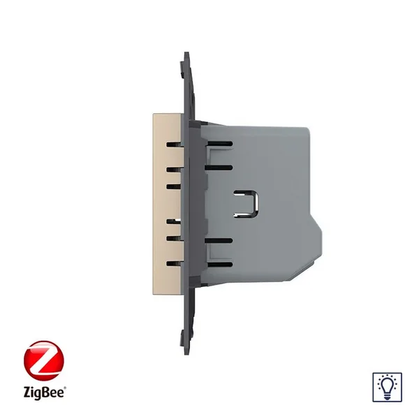 Одноклавишный проходной сенсорный диммер ZigBee, цвет золотой (механизм) Livolo — фото 2