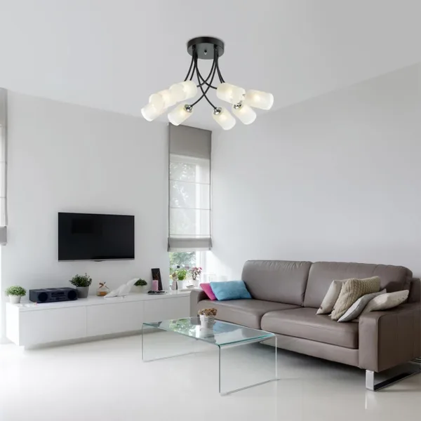 Люстра потолочная E27 8*60W 220V PAULA черный,хром LUMION — фото 2