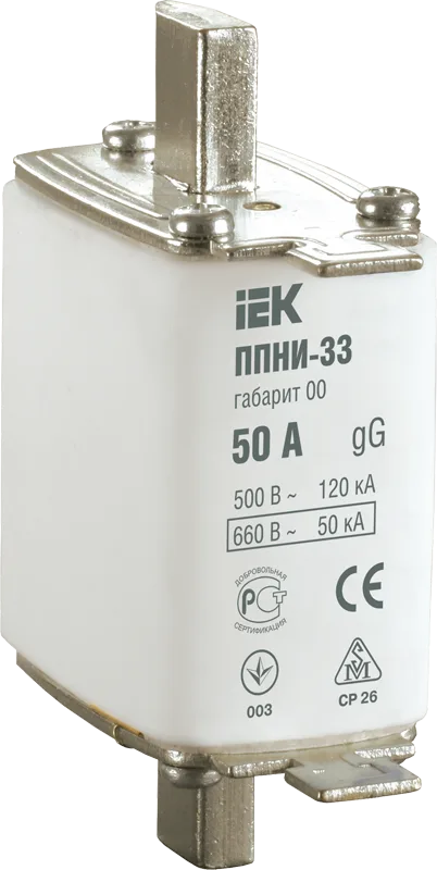 Плавкая вставка предохранителя ППНИ-33 габарит 00 63А IEK