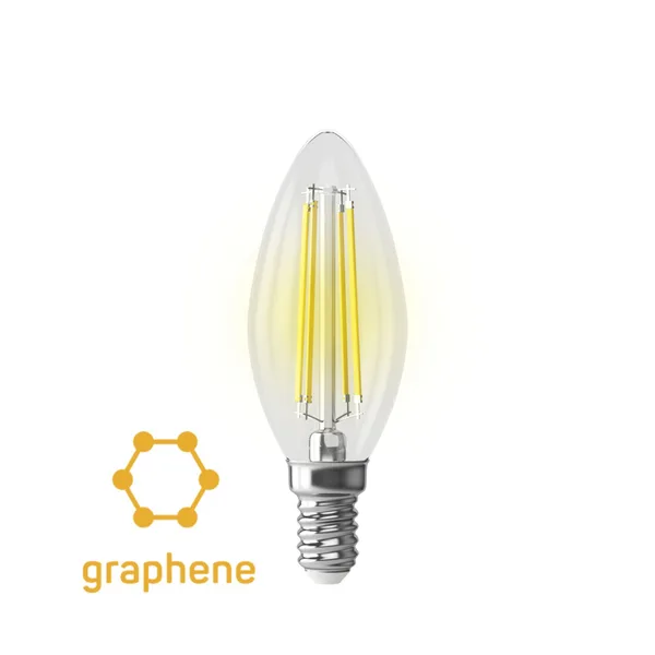 Лампа св/д E14 6,5Вт 4000K Прозрачный Candle 9W Graphene 7135 Voltega — фото 3