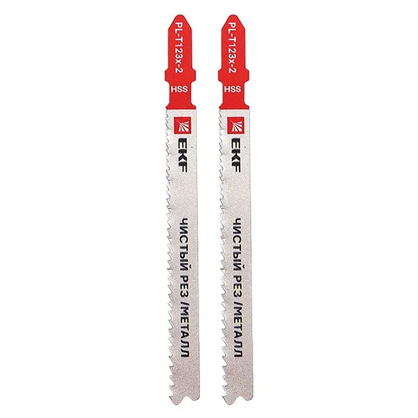 Пилки для электролобзика T123X (чистовой рез листового металла и Al)(HSS)(2 шт) Professional EKF — фото 3