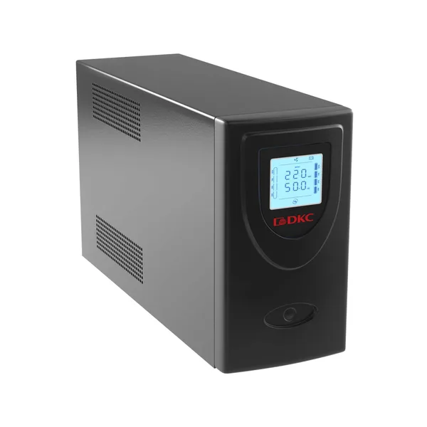 Линейно-интерактивный ИБП ДКС серии Info LCD, 2000 ВА/1200 Вт, 1/1,2xIEC C13, 2xSchuko, USB + RJ45, LCD, 2x9Aч DKC — фото 2