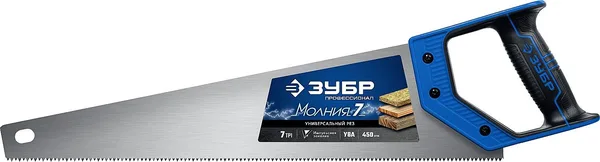 Ножовка универсальная (пила) "МОЛНИЯ-7" 450 мм, 7 TPI, закалка, рез вдоль и поперек волокон, для средних заготовок, фанеры, ДСП, МДФ, ЗУБР — фото 7