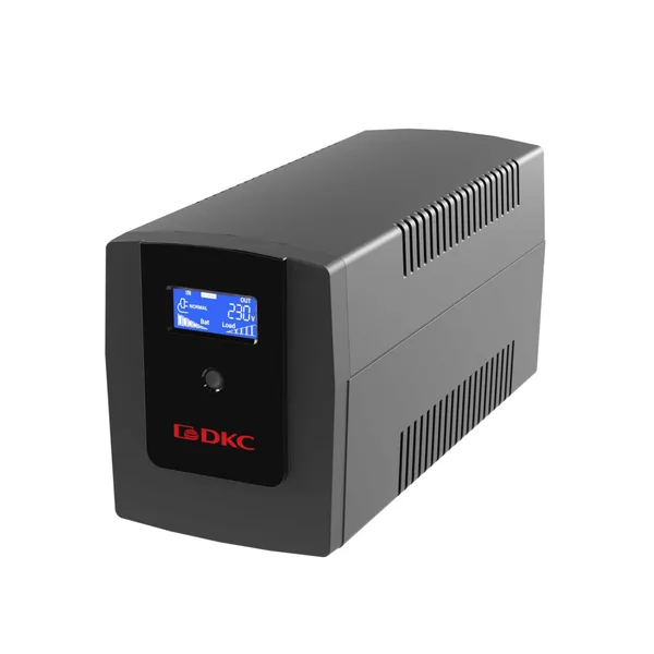 Линейно-интерактивный ИБП ДКС серии Info LCD, 1200 ВА/720 Вт, 1/1, 4xIEC C13, USB + RJ45, LCD, 2x7Aч DKC