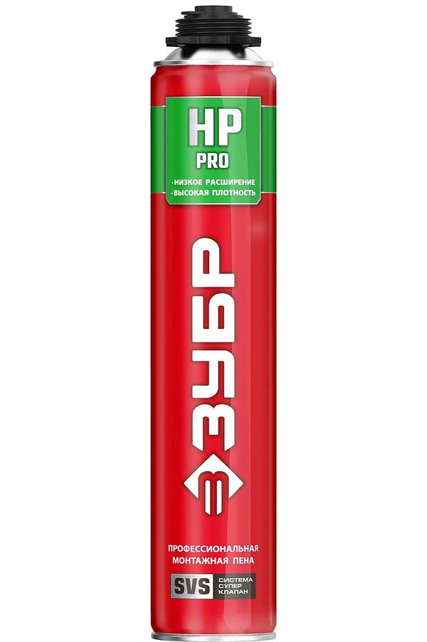 PRO HP пена монтажная с низким расширением пистолетная, всесезонная, 800мл, SVS, ЗУБР — фото 2