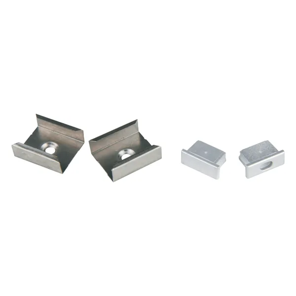 Крепежные скобы (4 шт., сталь) и заглушки (4 шт., пластик) UFE-N12 SILVER A POLYBAG Uniel