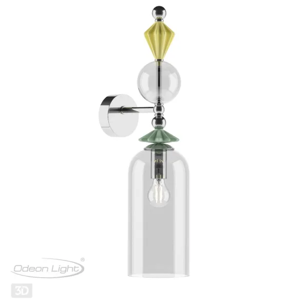 Бра E14 1*40W 4893/1WA BIZET хром/раноцветн./керамика/стекло ODEON LIGHT — фото 4