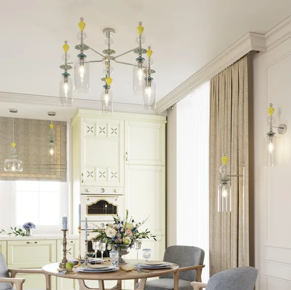 Бра E14 1*40W 4893/1WA BIZET хром/раноцветн./керамика/стекло ODEON LIGHT — фото 2