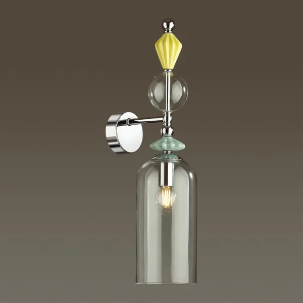 Бра E14 1*40W 4893/1WA BIZET хром/раноцветн./керамика/стекло ODEON LIGHT — фото 3