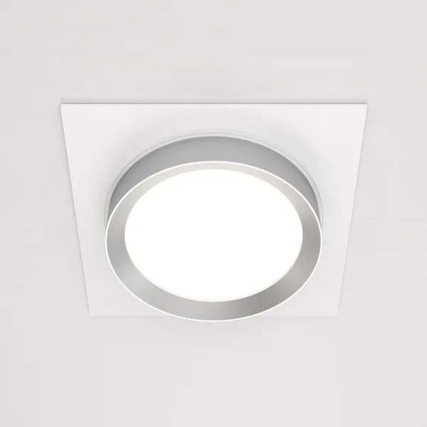Встраиваемый светильник 1*GX53 15Вт Белый с Серебром IP20 Downlight DL086-GX53-SQ-WS Technical Maytoni — фото 3