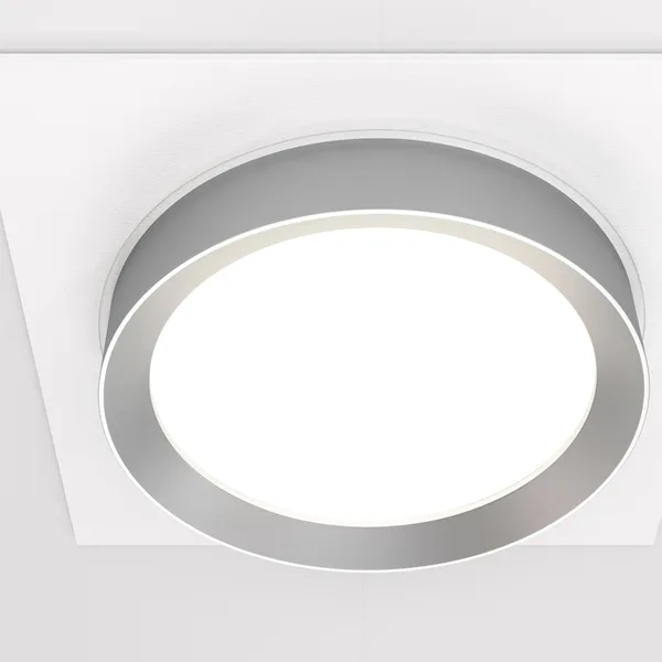Встраиваемый светильник 1*GX53 15Вт Белый с Серебром IP20 Downlight DL086-GX53-SQ-WS Technical Maytoni — фото 2
