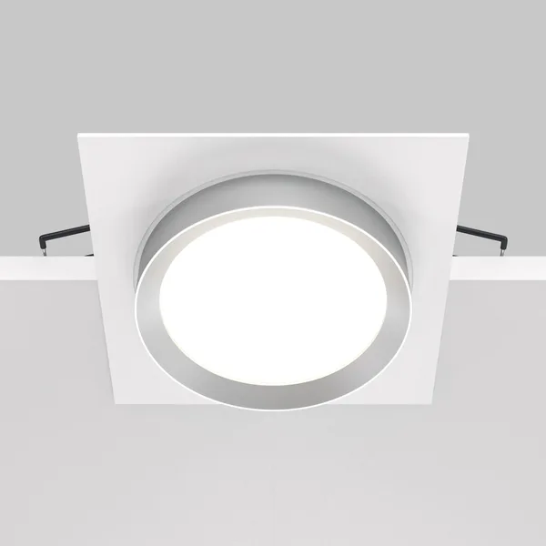 Встраиваемый светильник 1*GX53 15Вт Белый с Серебром IP20 Downlight DL086-GX53-SQ-WS Technical Maytoni — фото 4