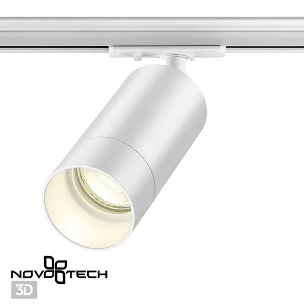 Св-к трековый однофазный двухжильный IP20 GU10 9W 220V SLIM белый NOVOTECH — фото 3