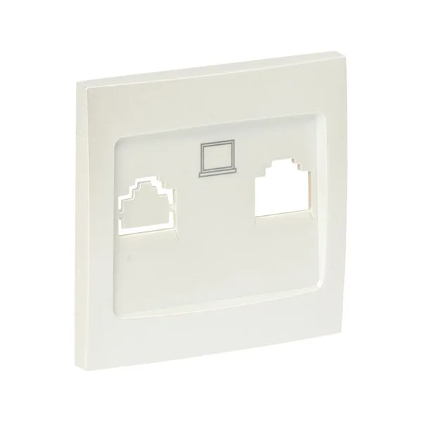 Валенсия Лицевая панель розетки RJ-45 1-местная жемчуг EKF — фото 2