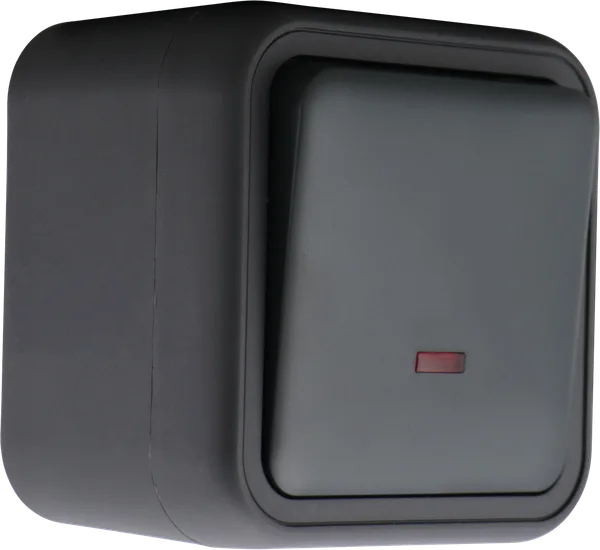 Donel W55 Выключатель звонкового типа 1-кл. накладной, с подсв., антрацит, IP55, серия (тип) DIP55 — фото 3
