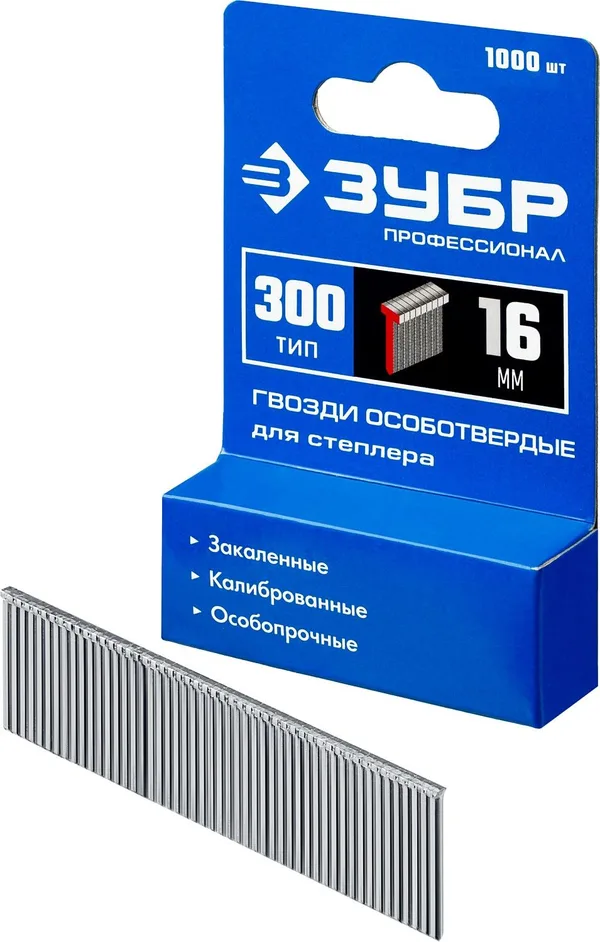 16 мм гвозди для степлера тип 300, 1000 шт ЗУБР