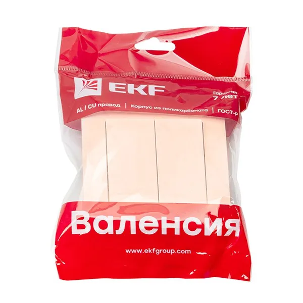 Валенсия Выключатель 2-кл, 10А кремовый EKF — фото 3