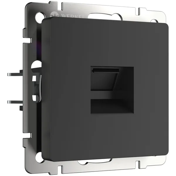 Встраиваемые механизмы розетка СУ Ethernet RJ-45 . черный матовый IP20 Werkel — фото 2