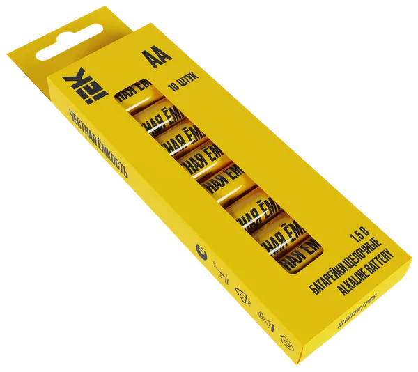 Элемент питания Alkaline LR06/AA (10шт/бокс) щелочная IEK
