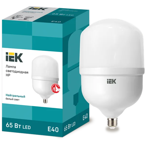 Лампа светодиодная HP 65Вт 230В 4000К E40 IEK