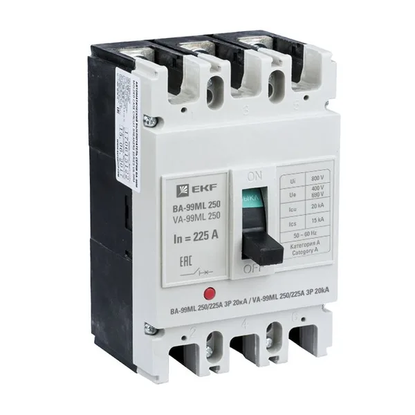 Выключатель автоматический ВА-99МL 250/225А 3П 20кА EKF Basic