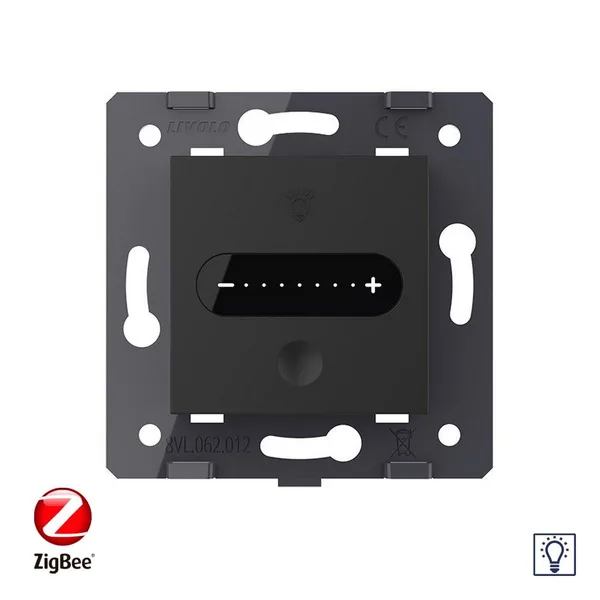 Одноклавишный проходной сенсорный диммер ZigBee, цвет черный (механизм) Livolo — фото 3