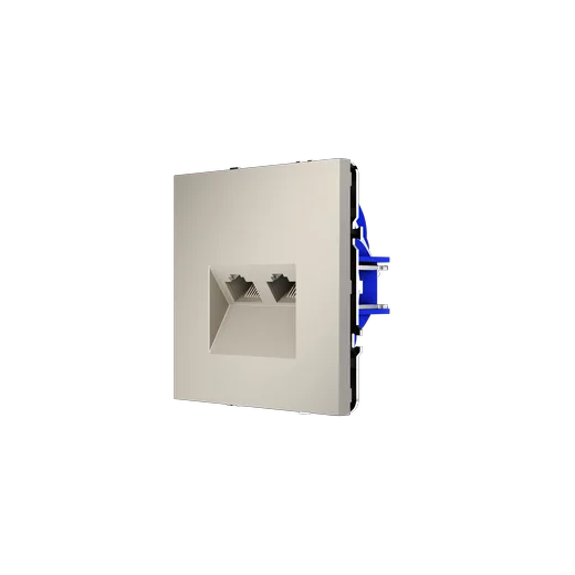 Розетка компьютерная встраиваемая Voltum S70 двойная RJ45+RJ45 КАТ.6, (кашемир) — фото 16