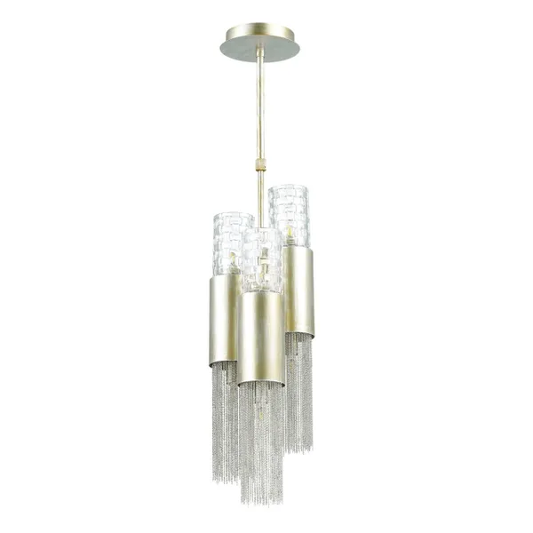 Подвес G9 6*5W 220V PERLA серебристый/стекло/металл.цепочки ODEON LIGHT