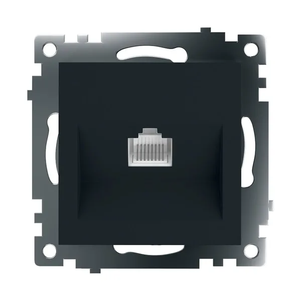 Розетка компьютерная 1-местная RJ-45 (механизм), STEKKER GLS00-7107-05, серия Катрин, черный — фото 4