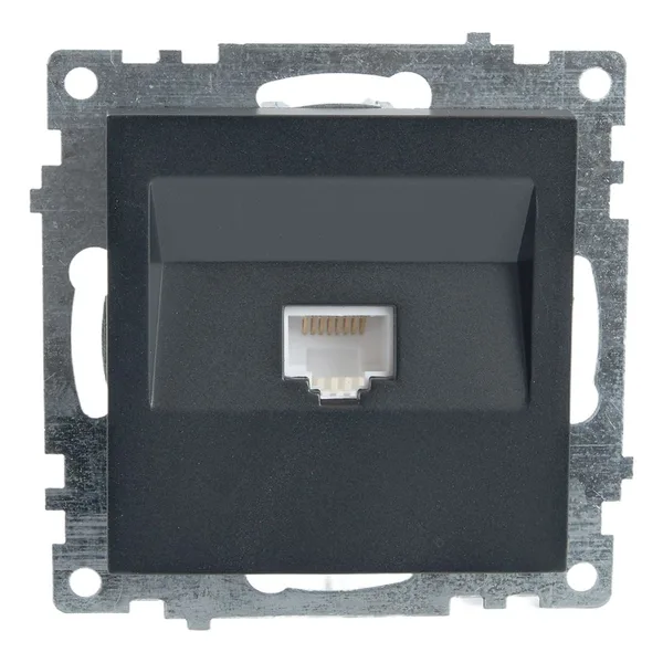 Розетка компьютерная 1-местная RJ-45 (механизм), STEKKER GLS00-7107-05, серия Катрин, черный — фото 5
