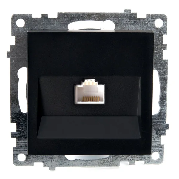 Розетка компьютерная 1-местная RJ-45 (механизм), STEKKER GLS00-7107-05, серия Катрин, черный — фото 2
