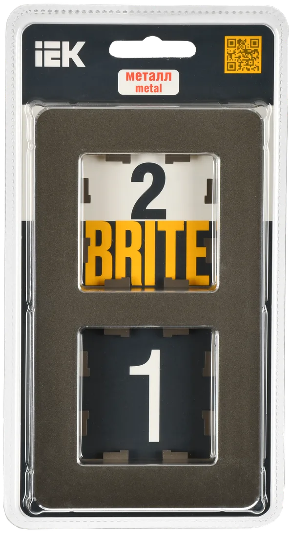 BRITE Рамка 2-мест. РУ-2-1-Бр металл латунь RE IEK — фото 2