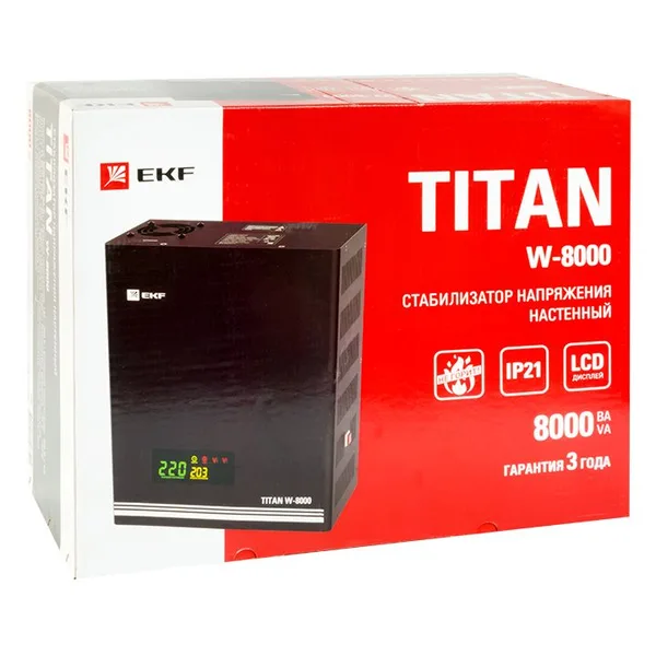 Стабилизатор напряжения настенный TITAN W-8000 PROxima EKF — фото 3