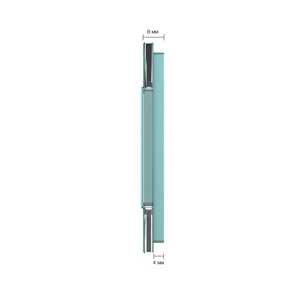 Панель для сенсорного выключателя и 4-х розеток, 2 клавиши, цвет зеленый, стекло Livolo — фото 3