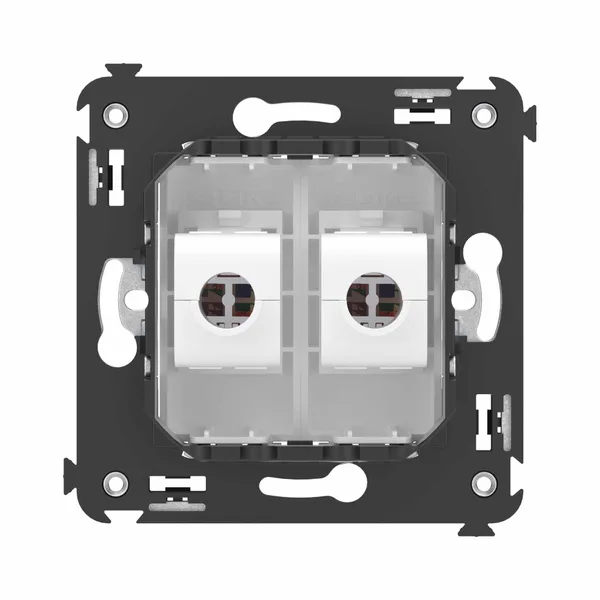 Компьютерная розетка RJ-45 без шторки в стену, кат.6 двойная, "Avanti", "Белое облако" DKC — фото 4