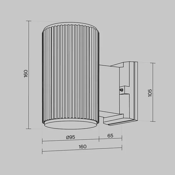Настенный светильник (бра) 60Вт Белый IP54 Rando O419WL-01W Outdoor Maytoni — фото 6