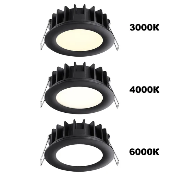 Встр.св/д св-к с перекл.цвет.темп.IP20 LED 3000К/4000К/6000К 10W 220V черный LANTE NOVOTECH — фото 2