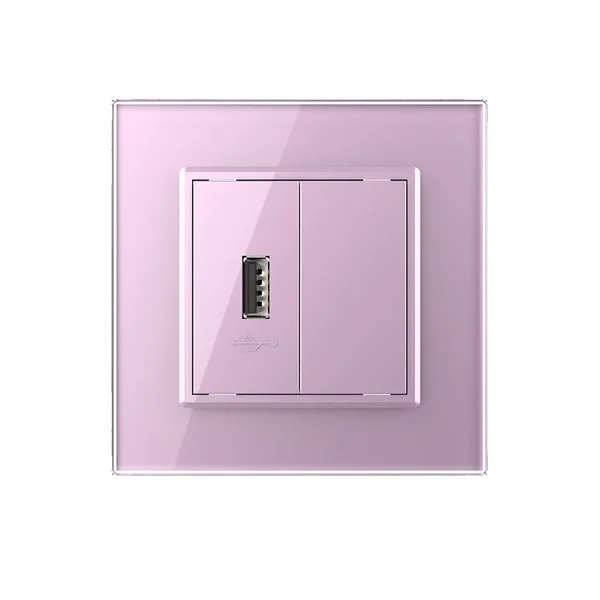 Розетка USB с блоком 5В 2.1А Розовая Livolo — фото 2