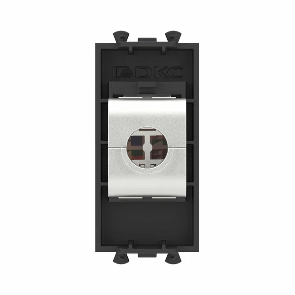 Компьютерная розетка RJ-45 без шторки модульная, кат.6 экранированная, "Avanti", "Черный матовый", 1 модуль DKC — фото 4