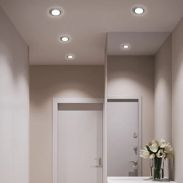 Св-к встр.с белой LED подсветкой Feron CD4046 потолочный GX53 без лампы, прозр., хром — фото 3