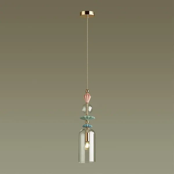 Подвес E14 1*40W 4855/1 BIZET золото/раноцветн./керамика/стекло ODEON LIGHT — фото 3