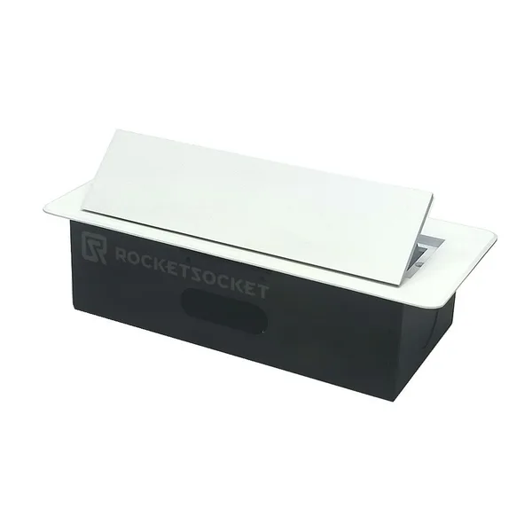 Розетка горизонтальная выдвижная 2 Euro 16A, USB type A+C с блоком 18W RocketSocket, цвет белый LIVOLO — фото 6