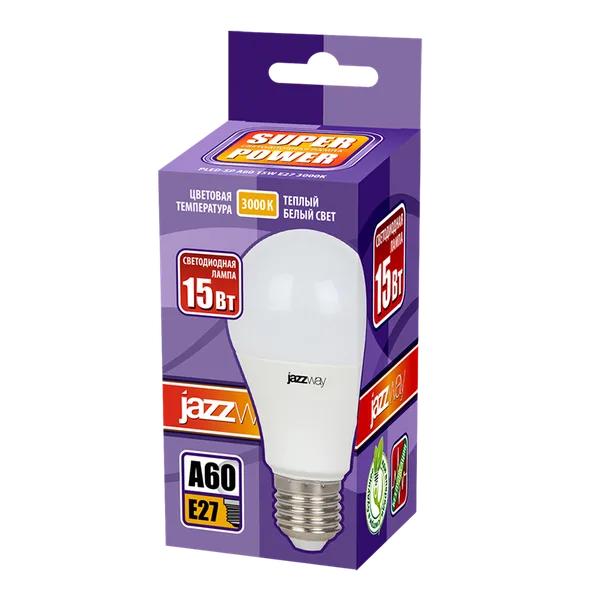 Лампа светодиодная PLED-SP A60 15 Вт Е27 3000К JazzWay — фото 2