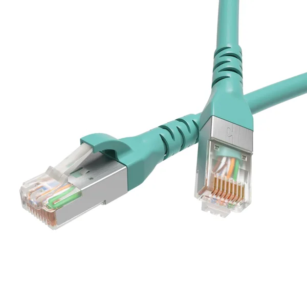 Патч-корд экранированный CAT6A S/FTP 4х2, LSZH, бирюзовый, 2.0 м DKC