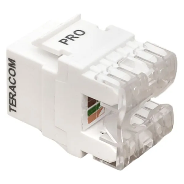 Модуль Keystone TERACOM PRO Cat,6 RJ-45 неэкранированный 110 IDC 180 градусов белый EKF — фото 2