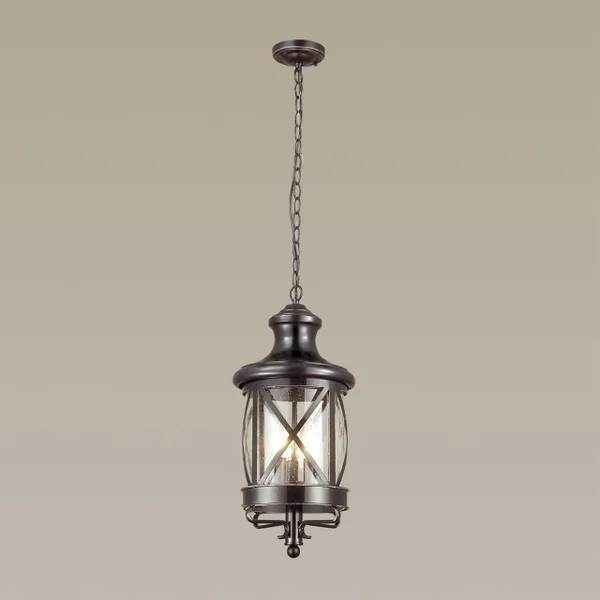 Уличный св-к-подвес IP44 E14 3*60W 220V SATION черный/золотая патина ODEON LIGHT — фото 3
