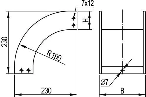 Угол CD 90 вертикальный внеш. 90° 600/80, горячеоцинкованный DKC — фото 2
