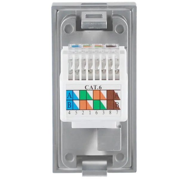 Donel Розетка DEC RJ45 UTP кат.6, 1мод., алюм. матовая (22.5х45мм) — фото 3